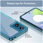 For Motorola Moto G24 Power Colorful Series Acrylic Hybrid TPU Phone Case(Transparent Blue)