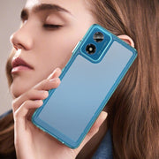 For Motorola Moto G24 Power Colorful Series Acrylic Hybrid TPU Phone Case(Transparent Blue)