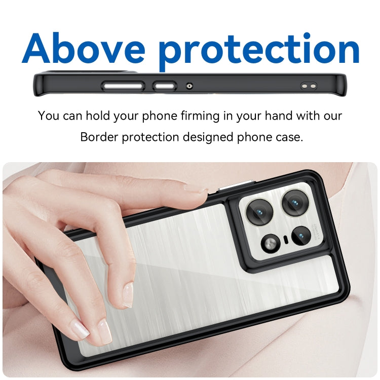 For Motorola Moto Edge 50 Pro Colorful Series Acrylic Hybrid TPU Phone Case(Black)