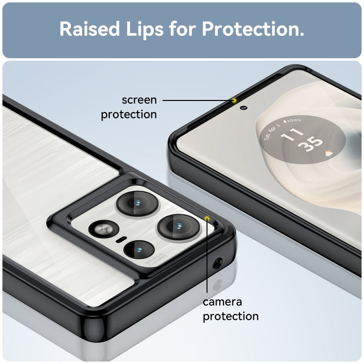 For Motorola Moto Edge 50 Pro Colorful Series Acrylic Hybrid TPU Phone Case(Black)