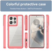 For Motorola Moto Edge 50 Pro Colorful Series Acrylic Hybrid TPU Phone Case(Red)