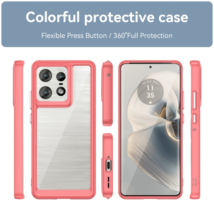 For Motorola Moto Edge 50 Pro Colorful Series Acrylic Hybrid TPU Phone Case(Red)