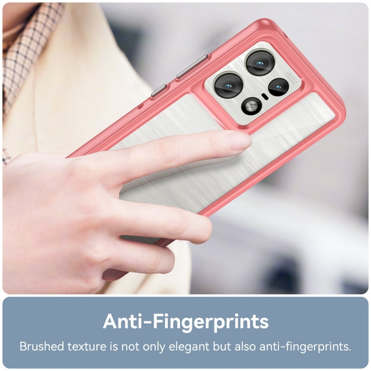 For Motorola Moto Edge 50 Pro Colorful Series Acrylic Hybrid TPU Phone Case(Red)