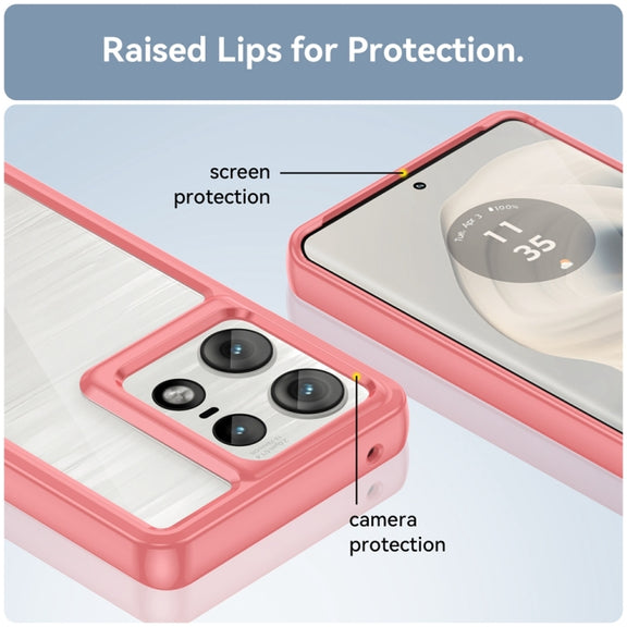 For Motorola Moto Edge 50 Pro Colorful Series Acrylic Hybrid TPU Phone Case(Red)