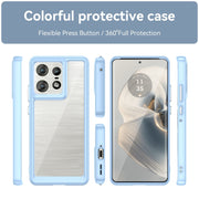 For Motorola Moto Edge 50 Pro Colorful Series Acrylic Hybrid TPU Phone Case(Blue)