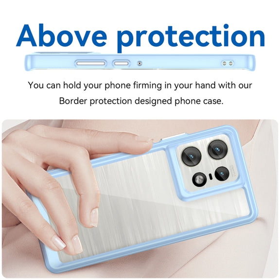 For Motorola Moto Edge 50 Pro Colorful Series Acrylic Hybrid TPU Phone Case(Blue)