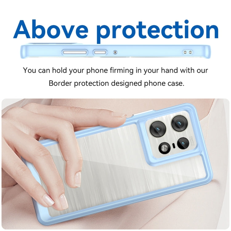 For Motorola Moto Edge 50 Pro Colorful Series Acrylic Hybrid TPU Phone Case(Blue)