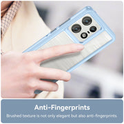 For Motorola Moto Edge 50 Pro Colorful Series Acrylic Hybrid TPU Phone Case(Blue)