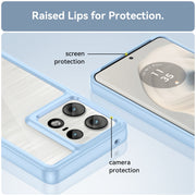 For Motorola Moto Edge 50 Pro Colorful Series Acrylic Hybrid TPU Phone Case(Blue)