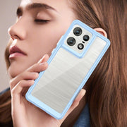 For Motorola Moto Edge 50 Pro Colorful Series Acrylic Hybrid TPU Phone Case(Blue)