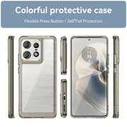 For Motorola Moto Edge 50 Pro Colorful Series Acrylic Hybrid TPU Phone Case(Transparent Grey)