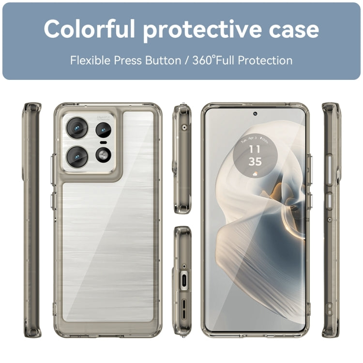 For Motorola Moto Edge 50 Pro Colorful Series Acrylic Hybrid TPU Phone Case(Transparent Grey)