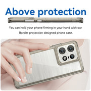 For Motorola Moto Edge 50 Pro Colorful Series Acrylic Hybrid TPU Phone Case(Transparent Grey)