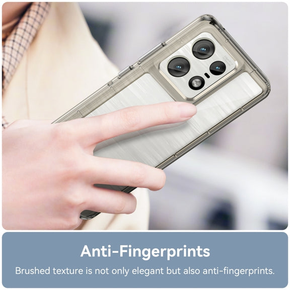 For Motorola Moto Edge 50 Pro Colorful Series Acrylic Hybrid TPU Phone Case(Transparent Grey)