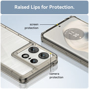 For Motorola Moto Edge 50 Pro Colorful Series Acrylic Hybrid TPU Phone Case(Transparent Grey)
