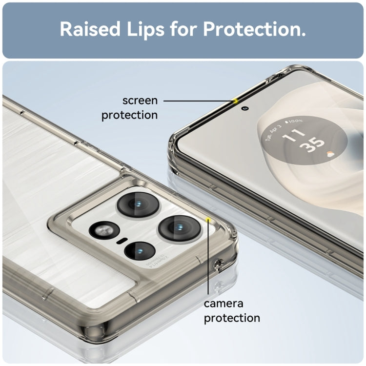For Motorola Moto Edge 50 Pro Colorful Series Acrylic Hybrid TPU Phone Case(Transparent Grey)