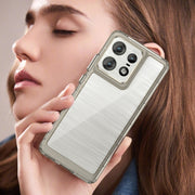 For Motorola Moto Edge 50 Pro Colorful Series Acrylic Hybrid TPU Phone Case(Transparent Grey)