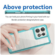 For Motorola Moto Edge 50 Pro Colorful Series Acrylic Hybrid TPU Phone Case(Transparent Blue)