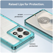 For Motorola Moto Edge 50 Pro Colorful Series Acrylic Hybrid TPU Phone Case(Transparent Blue)