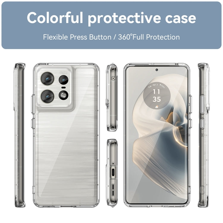 For Motorola Moto Edge 50 Pro Colorful Series Acrylic Hybrid TPU Phone Case(Transparent)