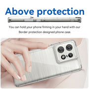 For Motorola Moto Edge 50 Pro Colorful Series Acrylic Hybrid TPU Phone Case(Transparent)