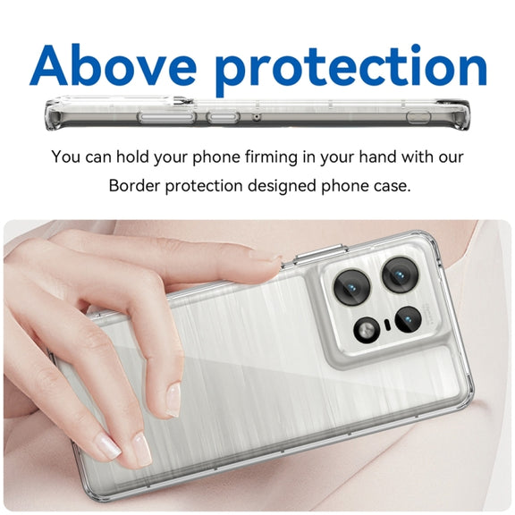 For Motorola Moto Edge 50 Pro Colorful Series Acrylic Hybrid TPU Phone Case(Transparent)