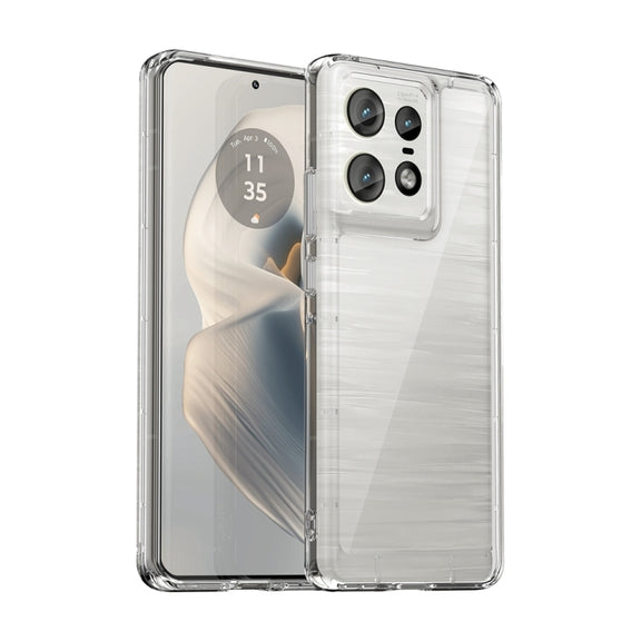 For Motorola Moto Edge 50 Pro Colorful Series Acrylic Hybrid TPU Phone Case(Transparent)