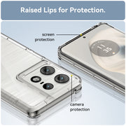 For Motorola Moto Edge 50 Pro Colorful Series Acrylic Hybrid TPU Phone Case(Transparent)