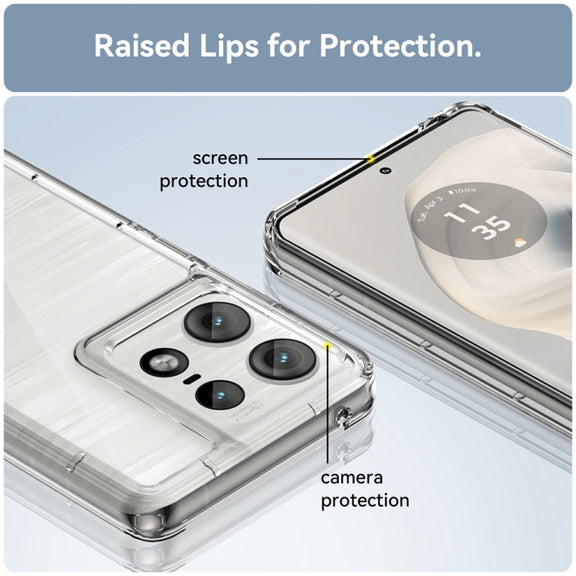 For Motorola Moto Edge 50 Pro Colorful Series Acrylic Hybrid TPU Phone Case(Transparent)