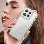 For Motorola Moto Edge 50 Pro Colorful Series Acrylic Hybrid TPU Phone Case(Transparent)