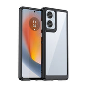 For Motorola Moto Edge 50 Fusion Colorful Series Acrylic Hybrid TPU Phone Case(Black)