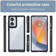 For Motorola Moto Edge 50 Fusion Colorful Series Acrylic Hybrid TPU Phone Case(Black)
