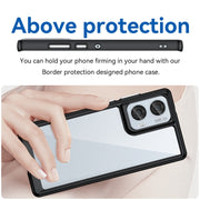 For Motorola Moto Edge 50 Fusion Colorful Series Acrylic Hybrid TPU Phone Case(Black)