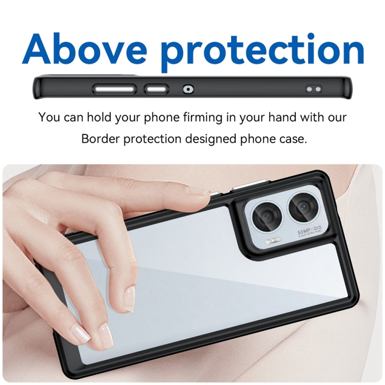 For Motorola Moto Edge 50 Fusion Colorful Series Acrylic Hybrid TPU Phone Case(Black)