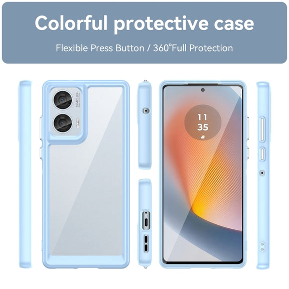 For Motorola Moto Edge 50 Fusion Colorful Series Acrylic Hybrid TPU Phone Case(Blue)
