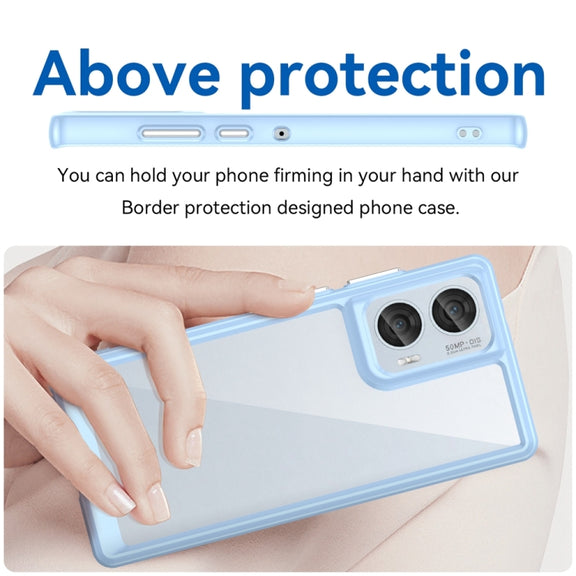For Motorola Moto Edge 50 Fusion Colorful Series Acrylic Hybrid TPU Phone Case(Blue)