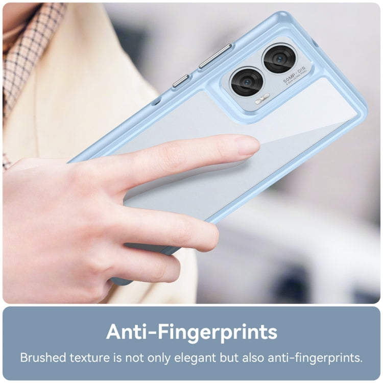 For Motorola Moto Edge 50 Fusion Colorful Series Acrylic Hybrid TPU Phone Case(Blue)