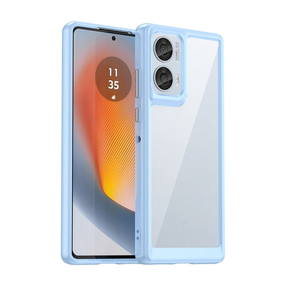 For Motorola Moto Edge 50 Fusion Colorful Series Acrylic Hybrid TPU Phone Case(Blue)