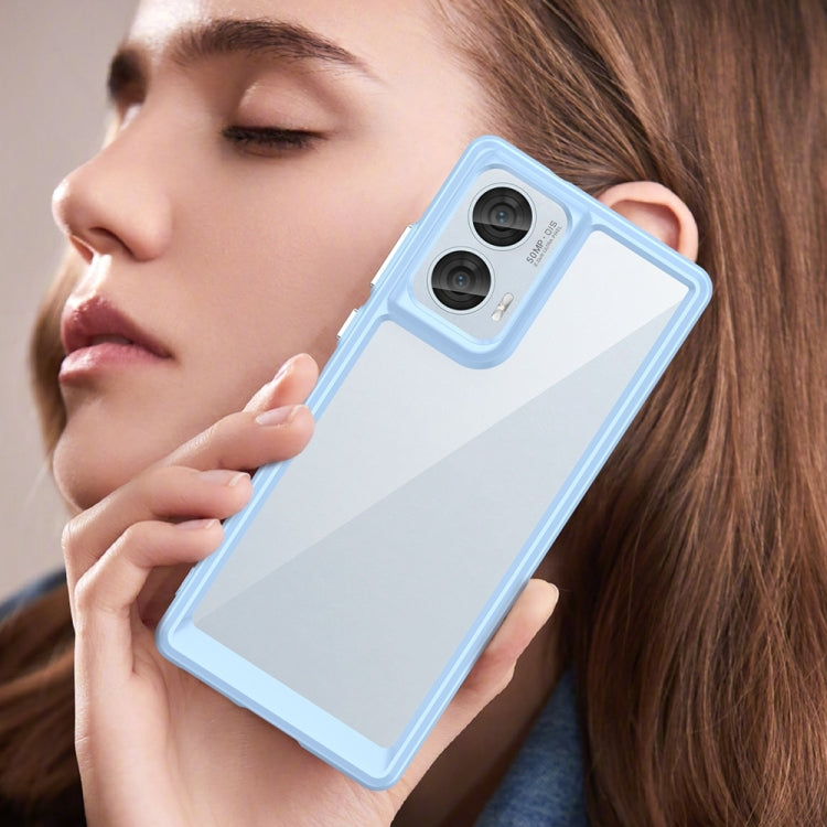 For Motorola Moto Edge 50 Fusion Colorful Series Acrylic Hybrid TPU Phone Case(Blue)