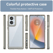 For Motorola Moto Edge 50 Fusion Colorful Series Acrylic Hybrid TPU Phone Case(Transparent Grey)