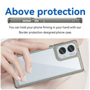 For Motorola Moto Edge 50 Fusion Colorful Series Acrylic Hybrid TPU Phone Case(Transparent Grey)