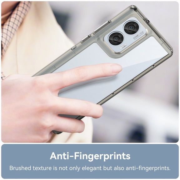 For Motorola Moto Edge 50 Fusion Colorful Series Acrylic Hybrid TPU Phone Case(Transparent Grey)