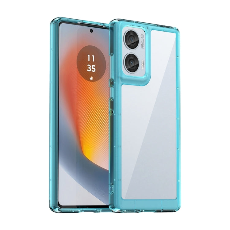 For Motorola Moto Edge 50 Fusion Colorful Series Acrylic Hybrid TPU Phone Case(Transparent Blue) - free shipping - PMC TechLife - Order now!