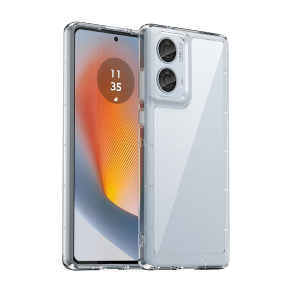 For Motorola Moto Edge 50 Fusion Colorful Series Acrylic Hybrid TPU Phone Case(Transparent)