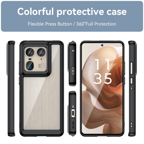 For Motorola Edge 50 Ultra Global Colorful Series Acrylic Hybrid TPU Phone Case(Black)