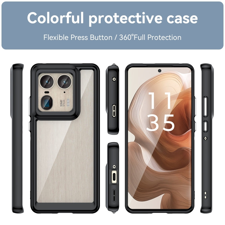 For Motorola Edge 50 Ultra Global Colorful Series Acrylic Hybrid TPU Phone Case(Black)