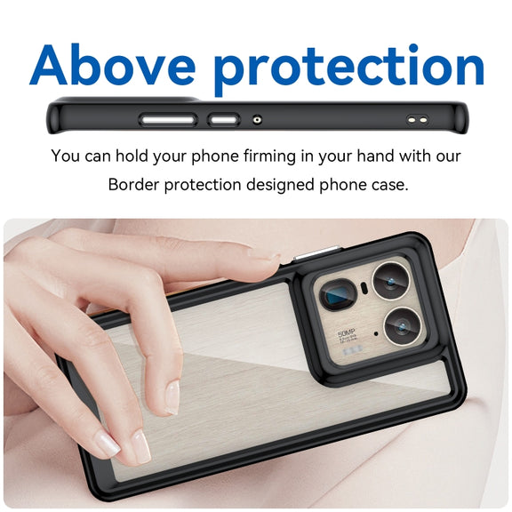 For Motorola Edge 50 Ultra Global Colorful Series Acrylic Hybrid TPU Phone Case(Black)