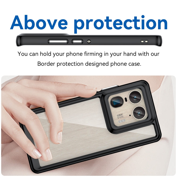 For Motorola Edge 50 Ultra Global Colorful Series Acrylic Hybrid TPU Phone Case(Black)