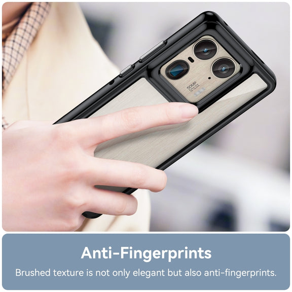 For Motorola Edge 50 Ultra Global Colorful Series Acrylic Hybrid TPU Phone Case(Black)