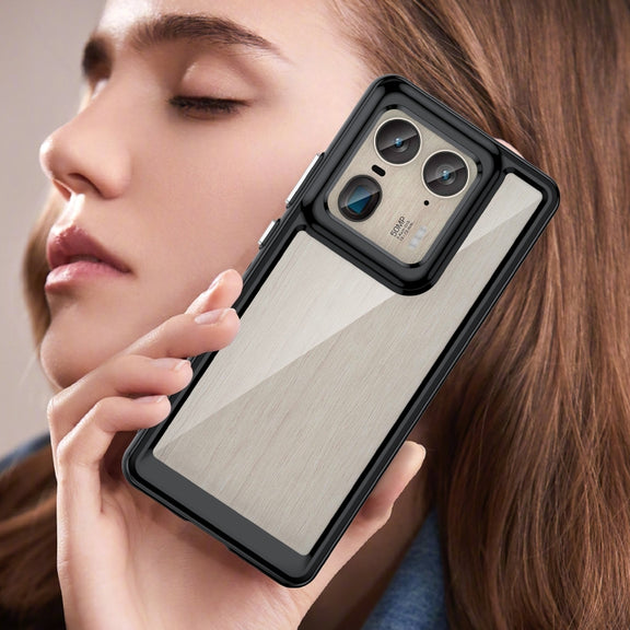 For Motorola Edge 50 Ultra Global Colorful Series Acrylic Hybrid TPU Phone Case(Black)